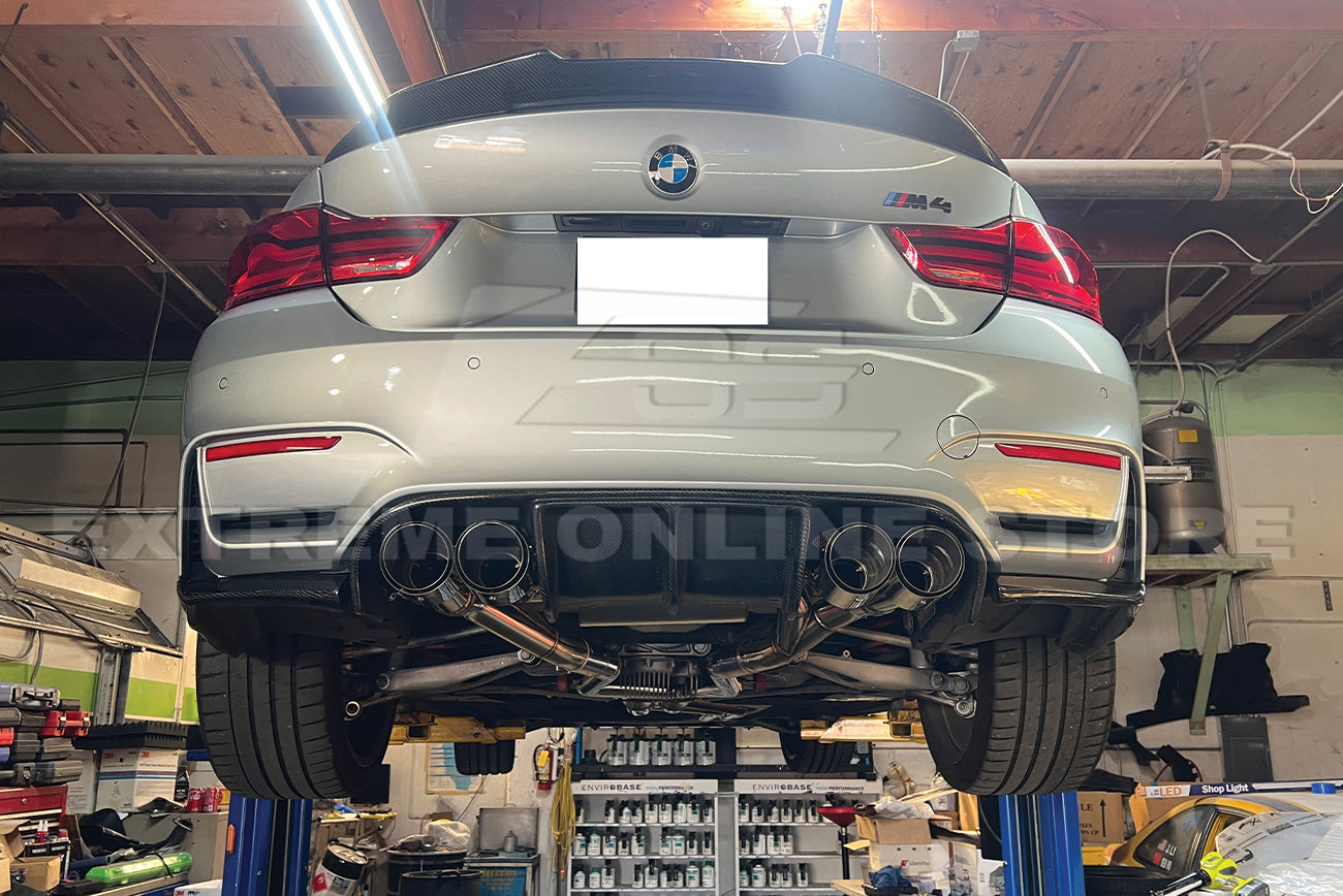 2014-2019 BMW F80 M3 F82 F83 M4 Muffler Axle Back Quad Tips – EOS Exhaust