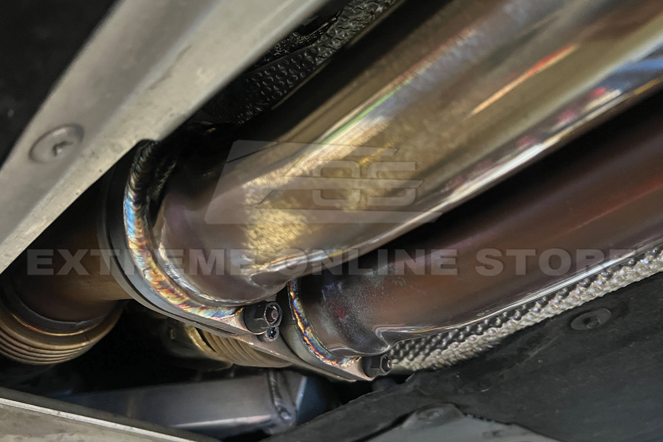 2014-2019 BMW M3 M4 Muffler Burnt Tip Axle Back W/ Resonated Mid Pipe Cat Back Exhaust