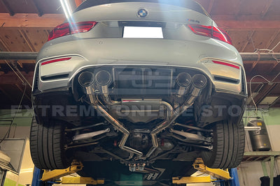 2014-2019 BMW M3 M4 Muffler Burnt Tip Axle Back W/ Resonated Mid Pipe Cat Back Exhaust