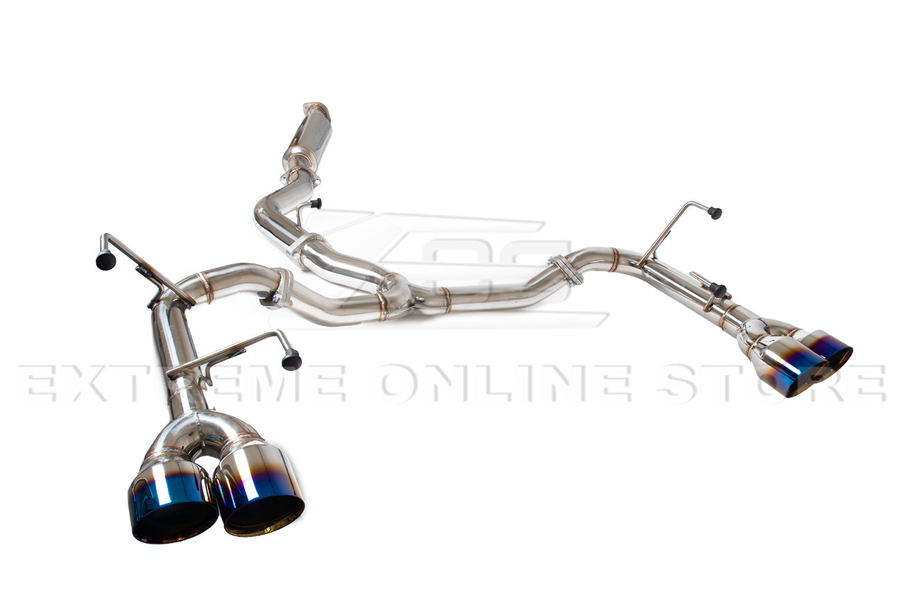 2015-2021 Subaru WRX STi Muffler Delete Quad Burnt Tips Cat Back Exhaust