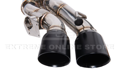 2016-2019 Cadillac CTS-V Muffler Axle Back Quad BLACK Tips