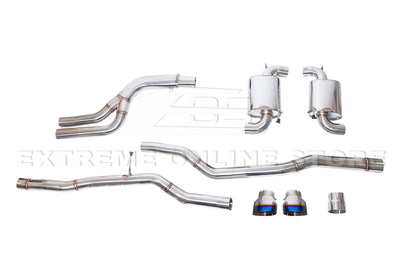 2020-Present Toyota A90 A91 GR Supra Non Resonated Burnt Tips Cat Back Exhaust