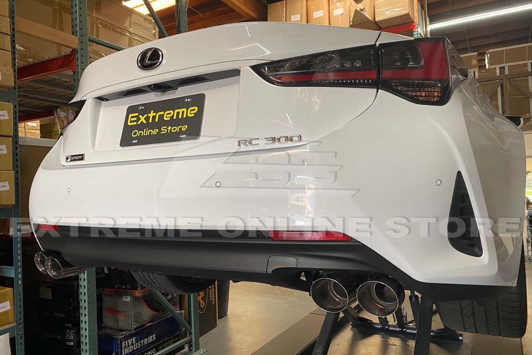 Lexus RC200t RC300 RC350 Muffler Delete Axle Back Exhaust - Quad Tip, 2.5" Pipes, T304 Stainless Steel