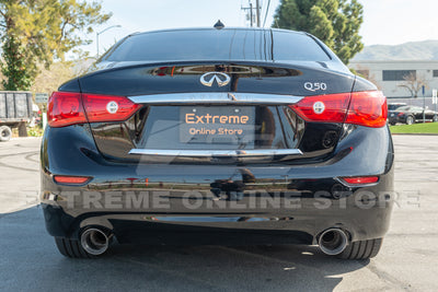 2014-Present Infiniti Q50 Muffler Delete Axle Back Burnt Tips Exhaust