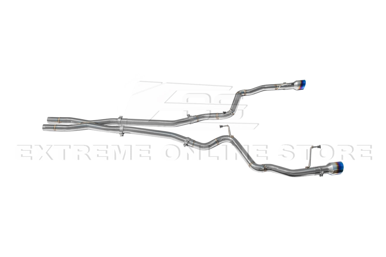 2024-Present Ford Mustang GT Straight Cat Back Dual Burnt Tips Exhaust