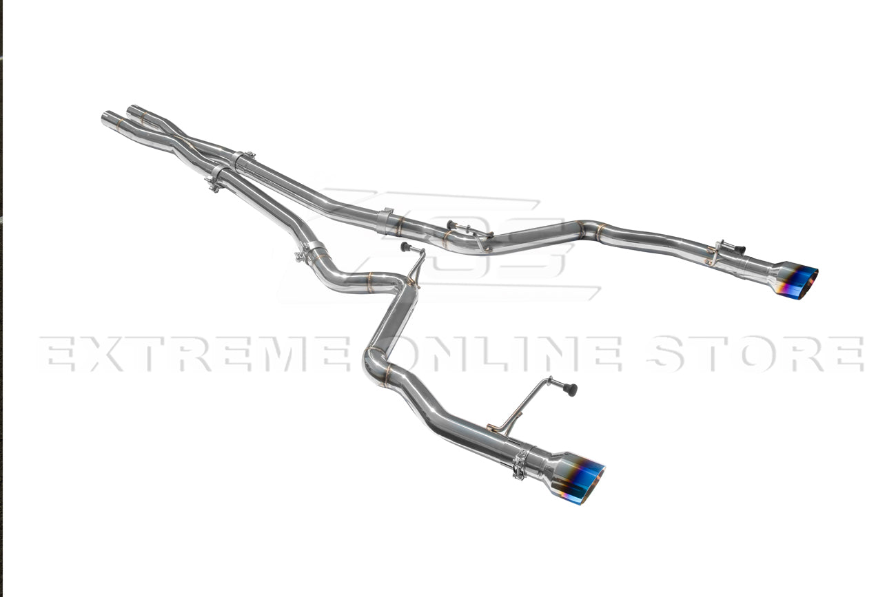 2024-Present Ford Mustang GT Straight Cat Back Dual Burnt Tips Exhaust