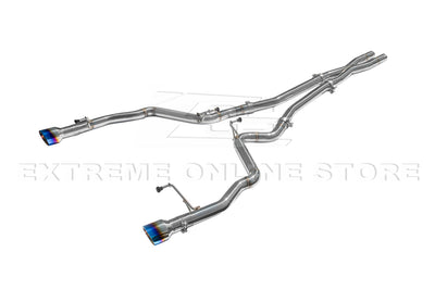 2024-Present Ford Mustang GT Straight Cat Back Dual Burnt Tips Exhaust