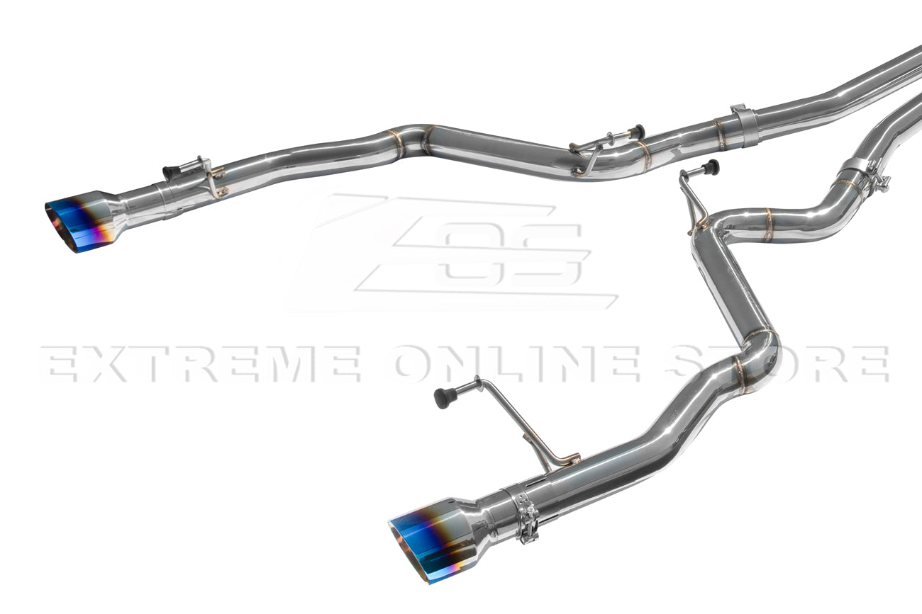 2024-Present Ford Mustang GT Straight Cat Back Dual Burnt Tips Exhaust