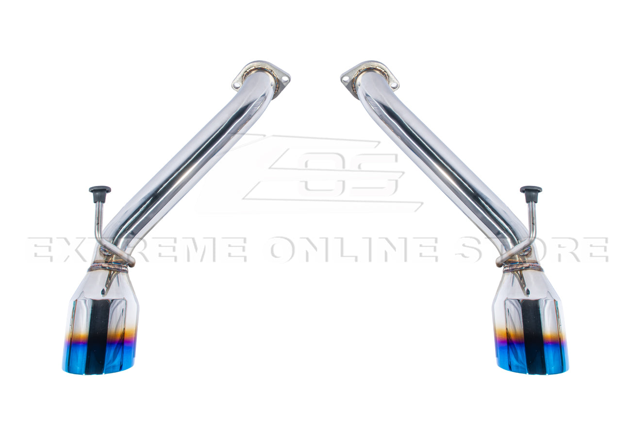 2014-2016 Infiniti Q60 Muffler Delete Axle Back Burnt Tips Exhaust