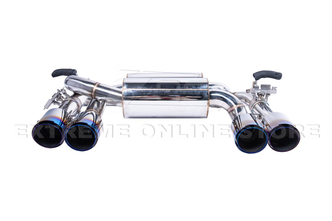 2014-2019 BMW M3 M4 Muffler Burnt Tip Axle Back W/ Resonated Mid Pipe Cat Back Exhaust