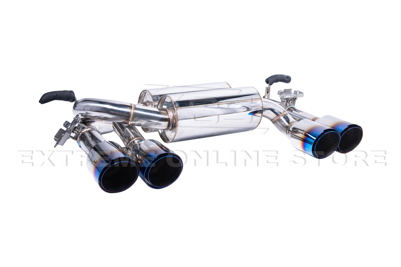 2014-2019 BMW M3 M4 Muffler Burnt Tip Axle Back W/ Resonated Mid Pipe Cat Back Exhaust