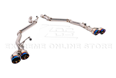 2024-Present Ford Mustang GT Muffler Delete Axle Back Quad Burnt Tips Exhaust