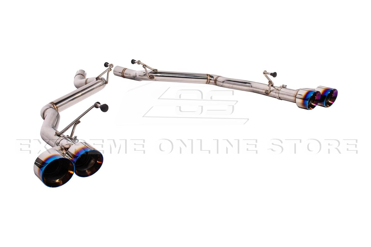 2024-Present Ford Mustang GT Muffler Delete Axle Back Quad Burnt Tips Exhaust