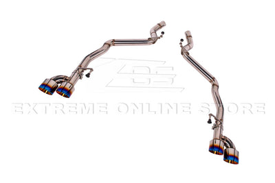 2024-Present Ford Mustang GT Muffler Delete Axle Back Quad Burnt Tips Exhaust