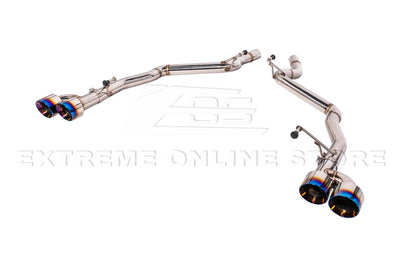 2024-Present Ford Mustang GT Muffler Delete Axle Back Quad Burnt Tips Exhaust