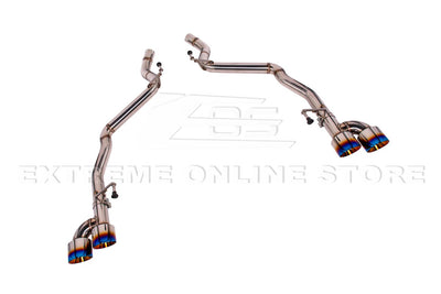 2024-Present Ford Mustang GT Muffler Delete Axle Back Quad Burnt Tips Exhaust