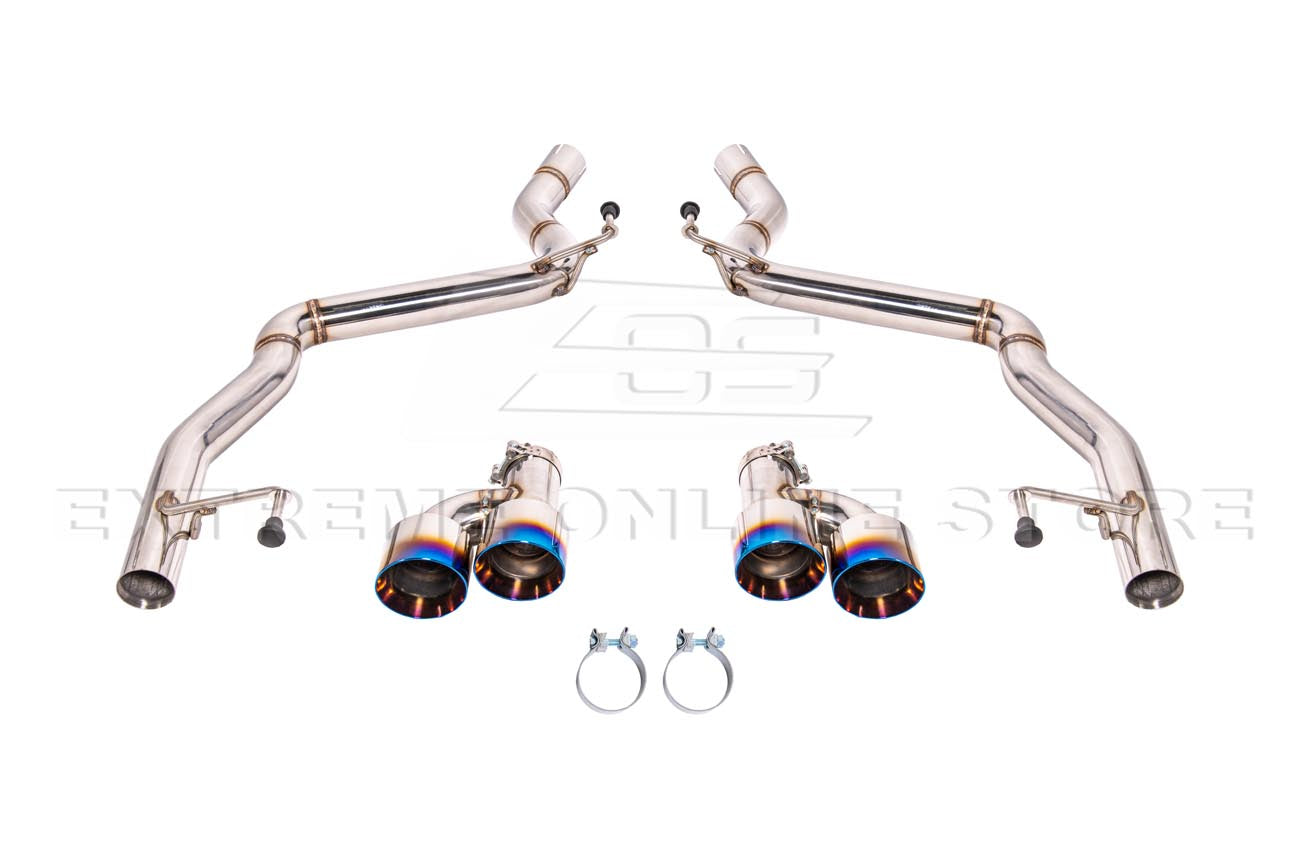 2024-Present Ford Mustang GT Muffler Delete Axle Back Quad Burnt Tips Exhaust