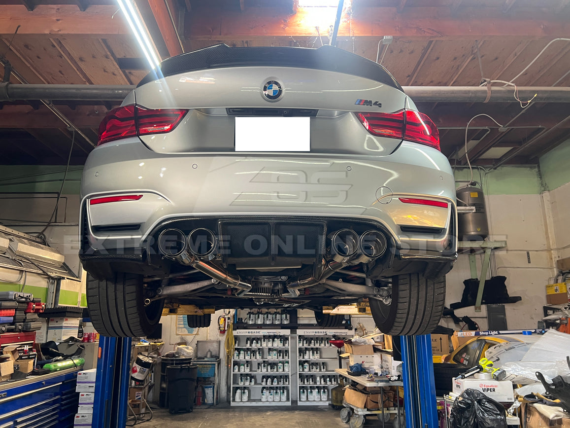 2014-2019 BMW F80 M3 F82 F83 M4 Muffler Axle Back Quad Burnt Tips – EOS ...