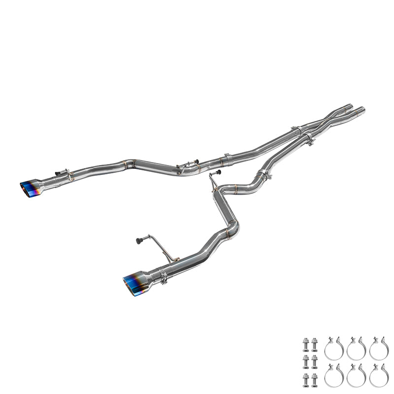 2024-Present Ford Mustang GT Straight Cat Back Dual Burnt Tips Exhaust